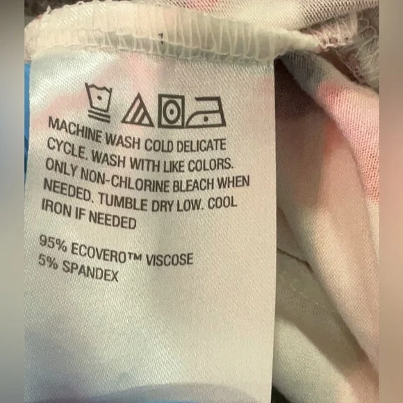 G by Giuliana Pink & Orange Stretchy Tropical Leaf Print Maxi Caftan Dress Large - Picture 7 of 7